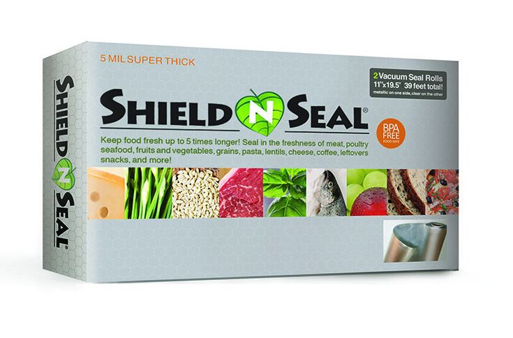 ShieldNSeal Vacuum Seal Rolls, Black and Clear, 8 x 19.5', SNS 900