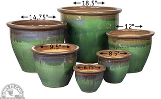Pots- Decorative Pots Madrid Fusion Jade glaze with brown rim