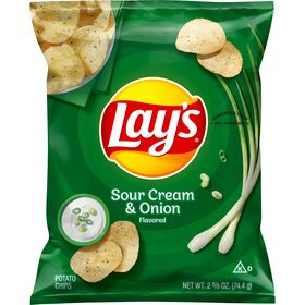 Food & Drink Lay's Potato Chips Sour Cream & Onion Flavored 2 5/8 Oz