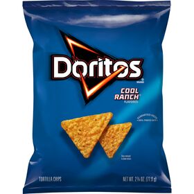 Food & Drink- Doritos Tortilla Chips Cool Ranch Flavored 2 3/4 Oz