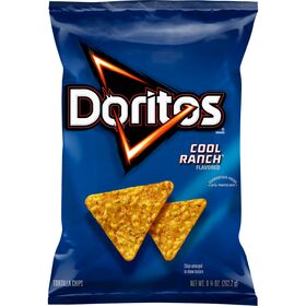 Food & Drink- Doritos Tortilla Chips Cool Ranch Flavored 9 1/4 Oz