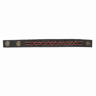 Jewelry- Leather Bracelet 20mm w/ Snap (red weave)